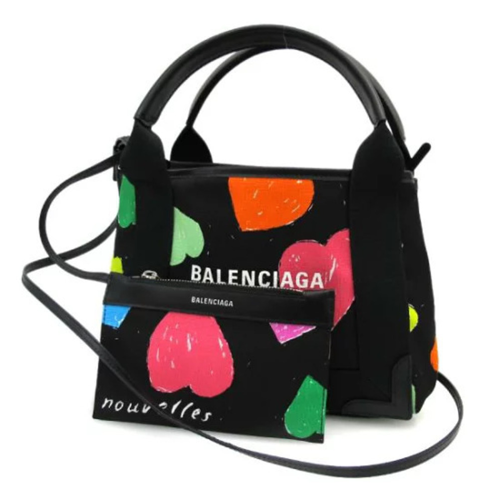 Balenciaga Navy Blue Cabas Heart